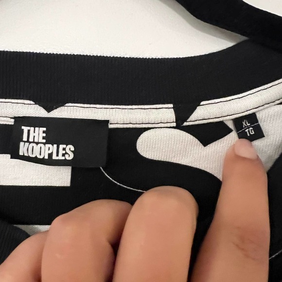 The Kooples Men's Logo T-Shirt XL Black/White - Picture 4 of 6